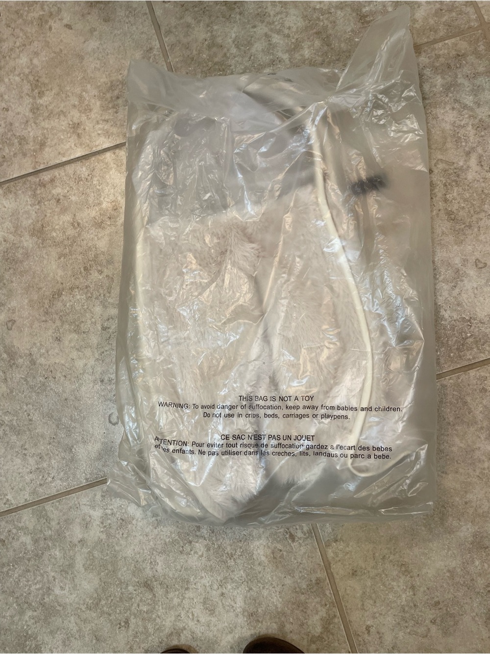 Victoria's Secret Cream Faux Fur Tote with Gold Logo - Picture 6 of 6